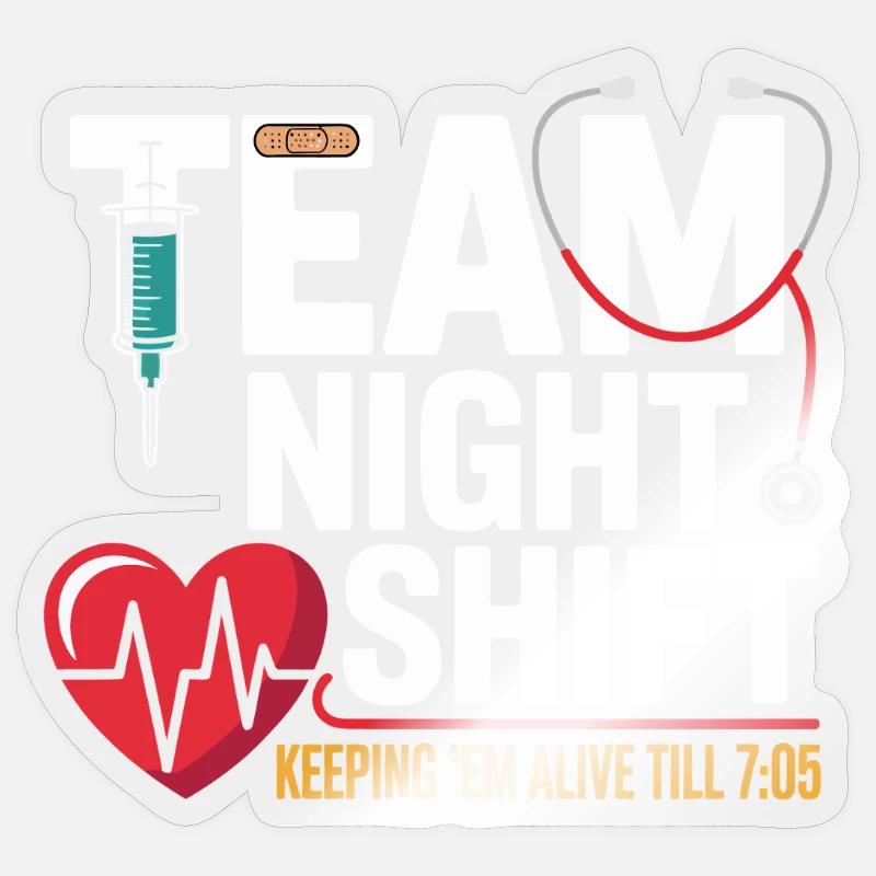 Équipe Équipe Night Night Shift Héros - Sticker taille S (10 x 10 cm) - brillant transparent