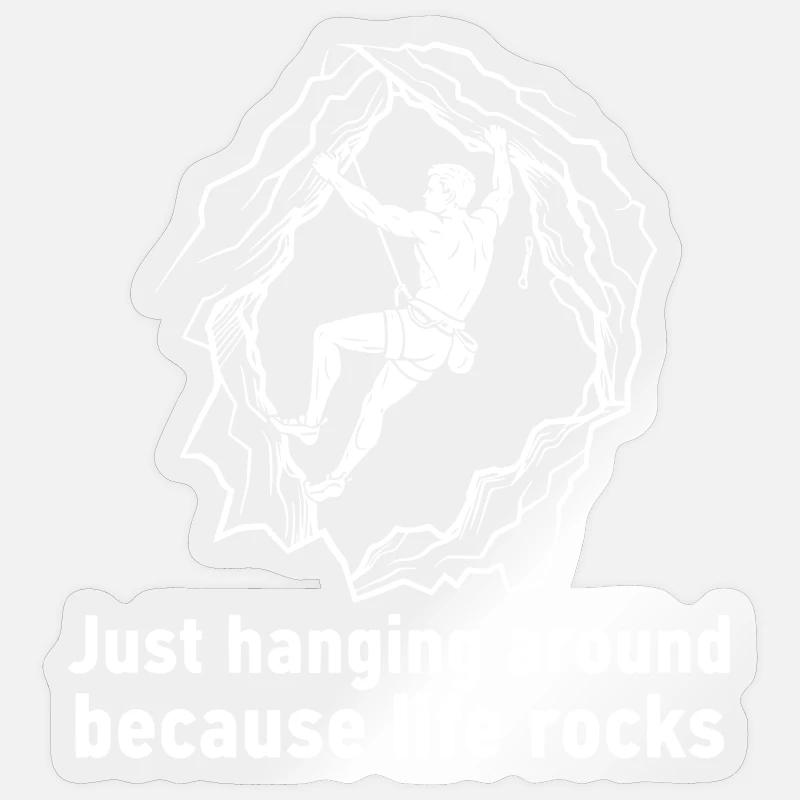 Life Rocks Bouldering Climbing Fun Design - Sticker size S (10 x 10 cm) - transparent glossy