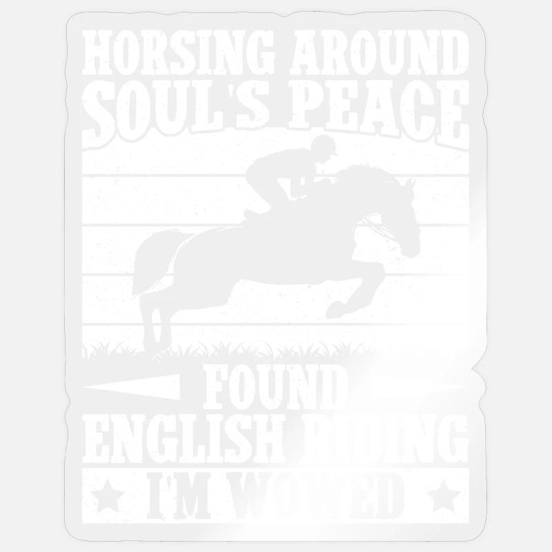 Équitation Cavalier autour du cavalier - Sticker taille S (10 x 10 cm) - brillant transparent