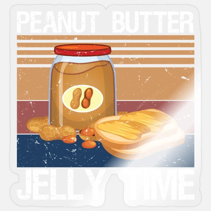 Peanut Butter Jelly Time - Sticker size S (10 x 10 cm) - transparent glossy