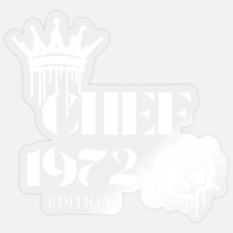 Édition Chef 1972 53 anniversaire Diction - Sticker taille S (10 x 10 cm) - brillant transparent