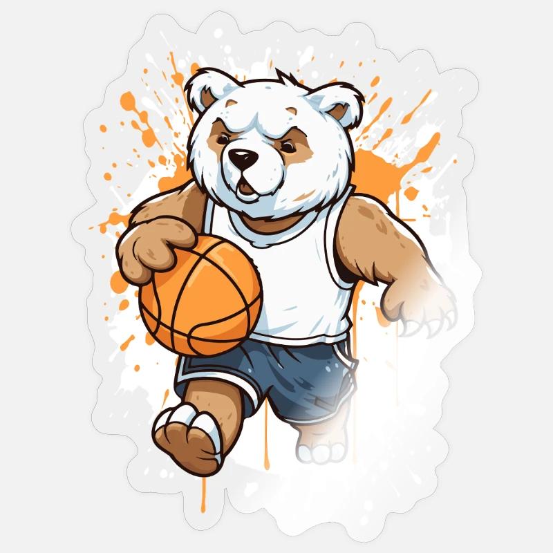 Puissance du basket des Bears - Sticker taille S (10 x 10 cm) - brillant transparent