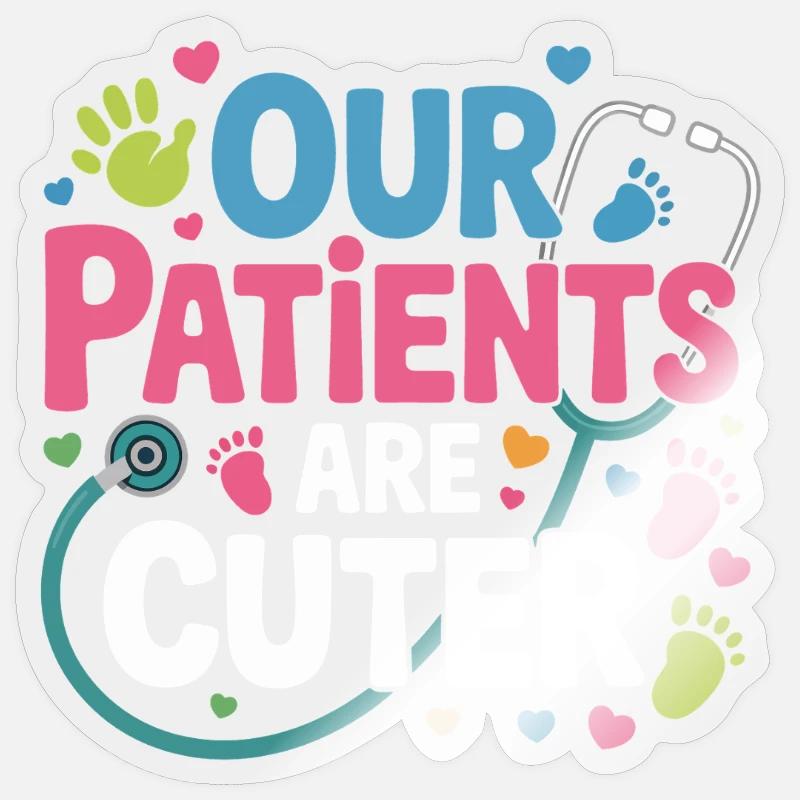 Nos patients sont plus doux - Sticker taille S (10 x 10 cm) - brillant transparent