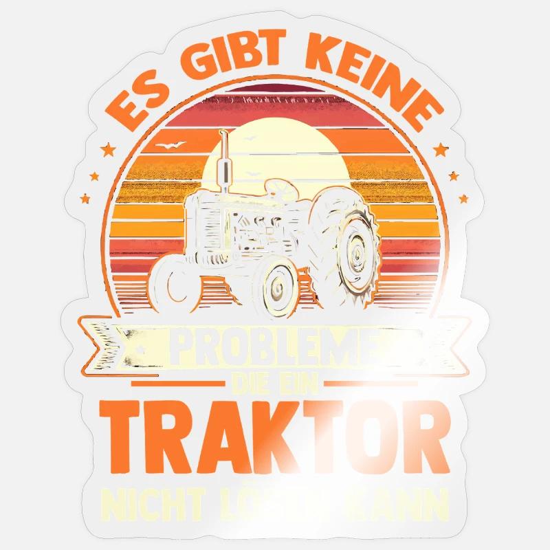 Trecker Landwirt Bauer Traktorfahrer Traktor - Sticker Größe S (10 x 10 cm) - Transparent glänzend