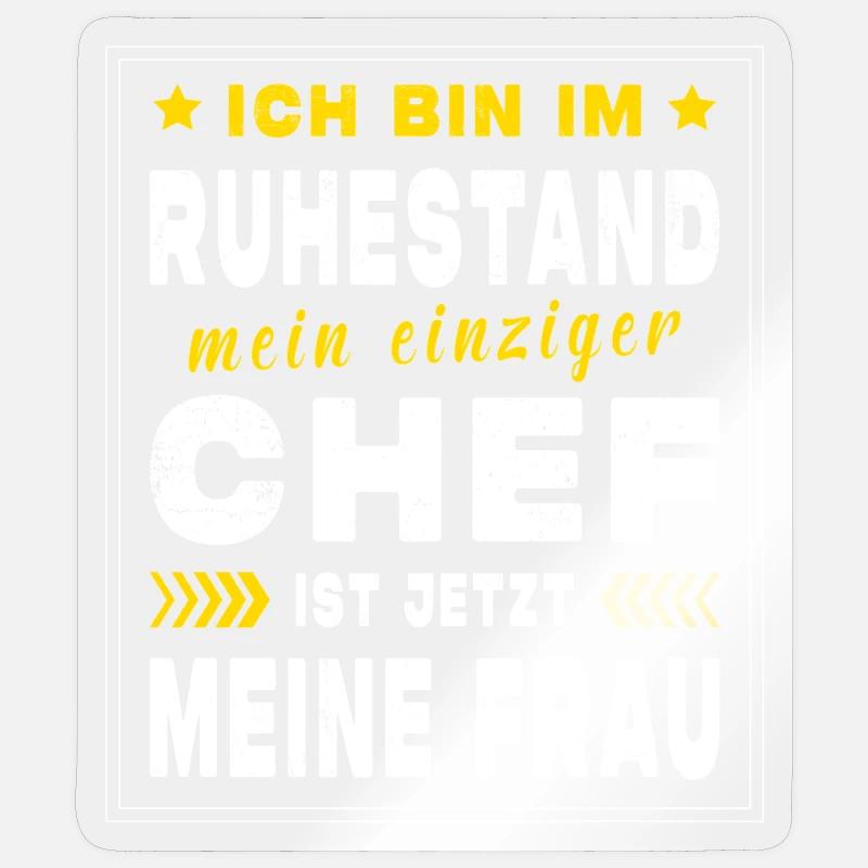 Rentner Ruhestand Geschenkidee - Sticker Größe S (10 x 10 cm) - Transparent glänzend