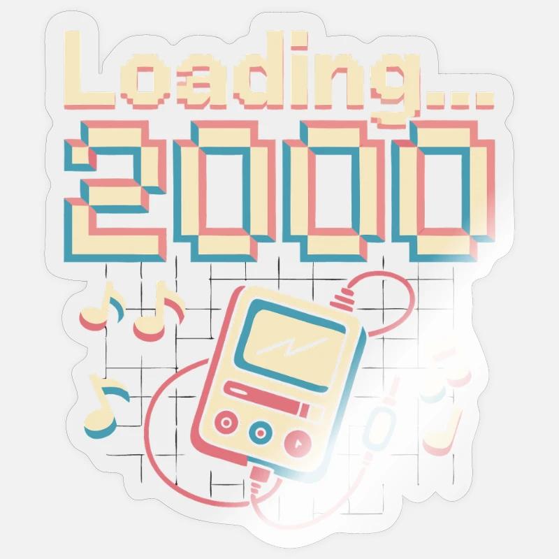 Y2K Pixel Design – Loading 2000 Sticker Größe S (10 x 10 cm)