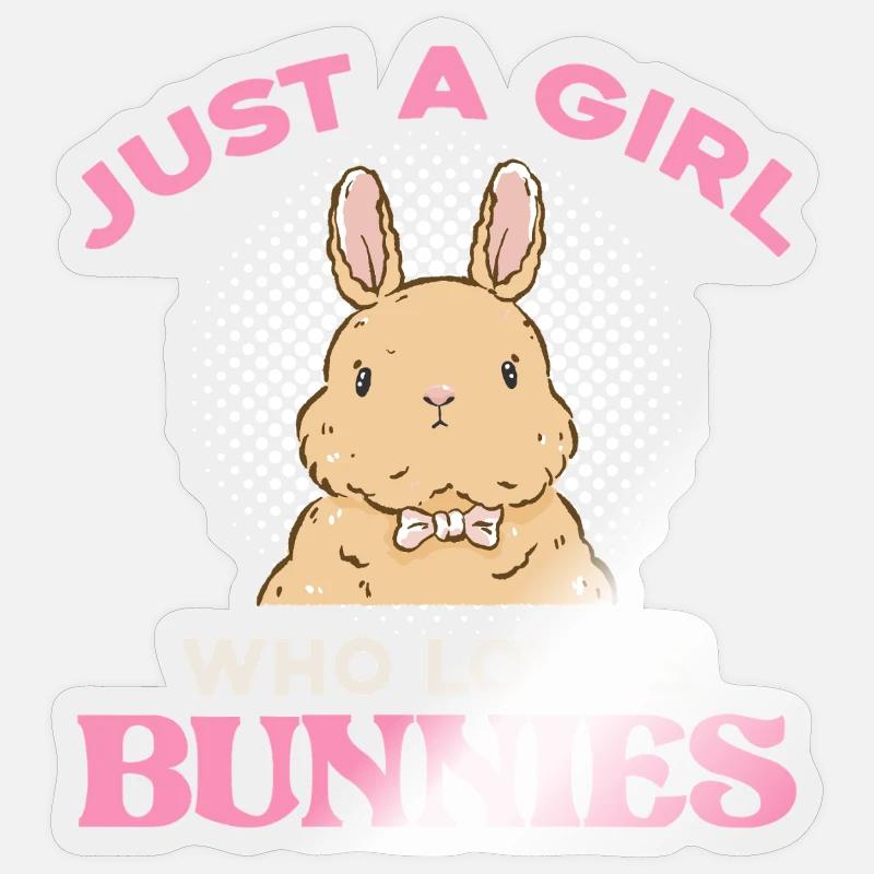 Nur ein Mädchen liebt Kaninchen - Sticker Größe S (10 x 10 cm) - Transparent glänzend