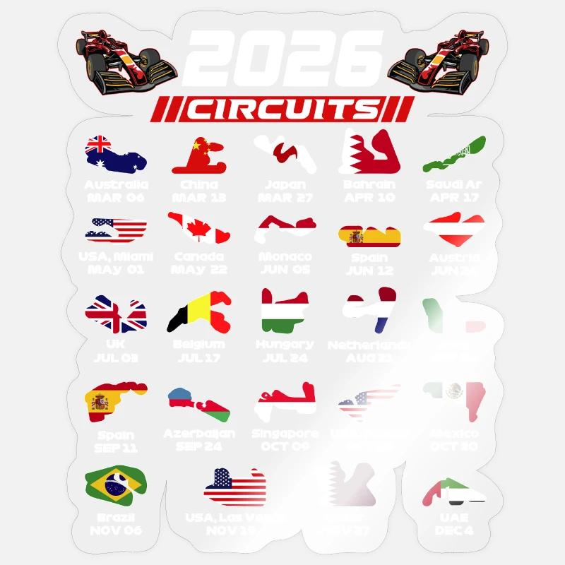 Circuits de Formule 2026 pour les vrais fans de Formule Sticker taille S (10 x 10 cm)
