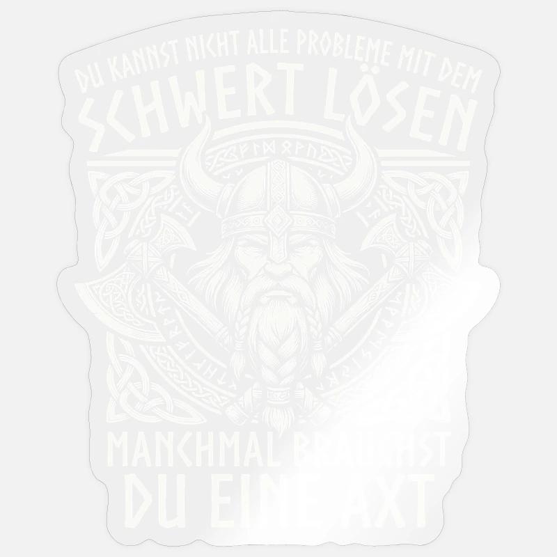 Comic Wikinger: Der tapfere Krieger Sticker Größe S (10 x 10 cm)
