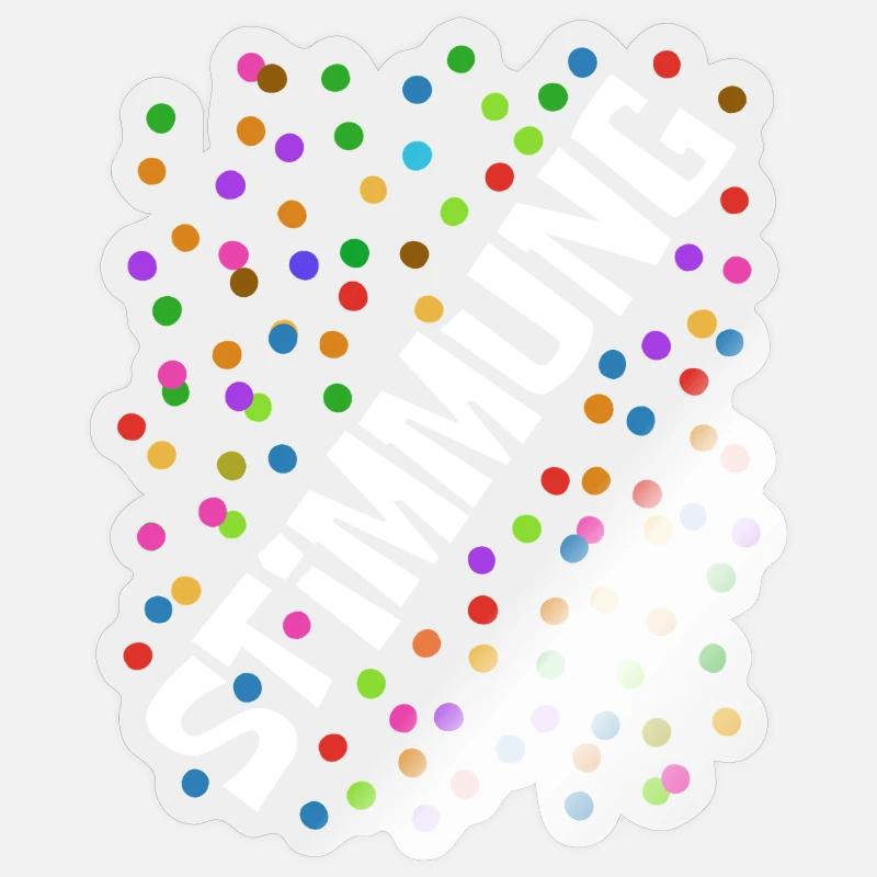 Carnaval - Carnaval - Atmosphère - Confettis Sticker taille S (10 x 10 cm)