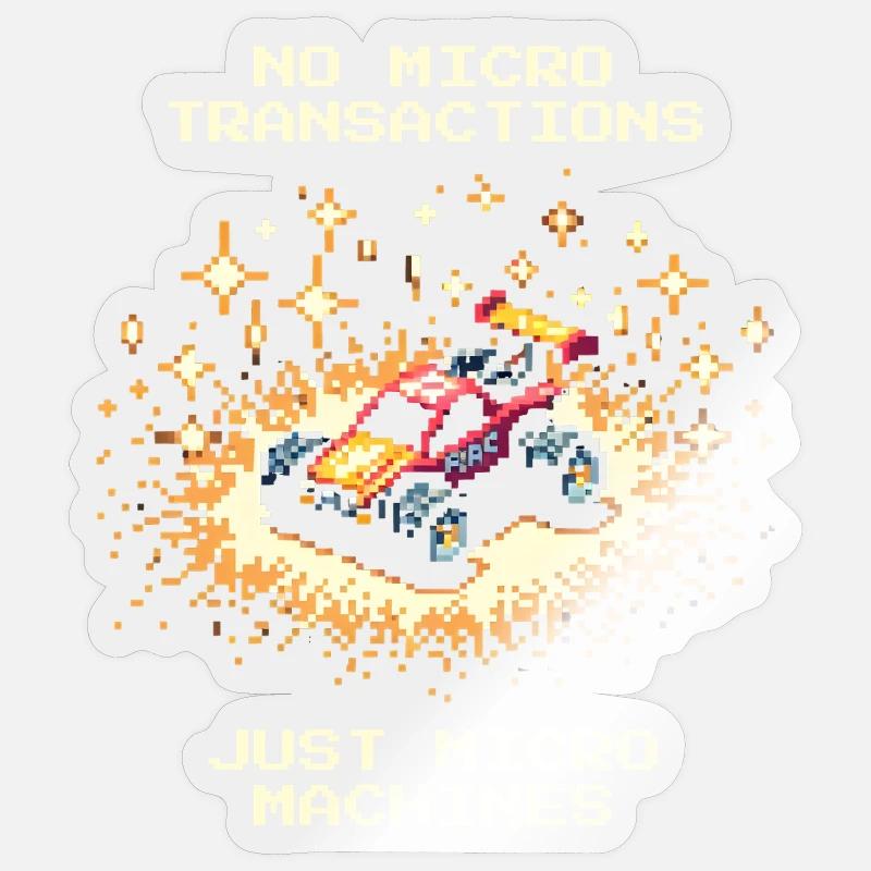Pas de microtransactions | Voitures RC - Sticker taille S (10 x 10 cm) - brillant transparent