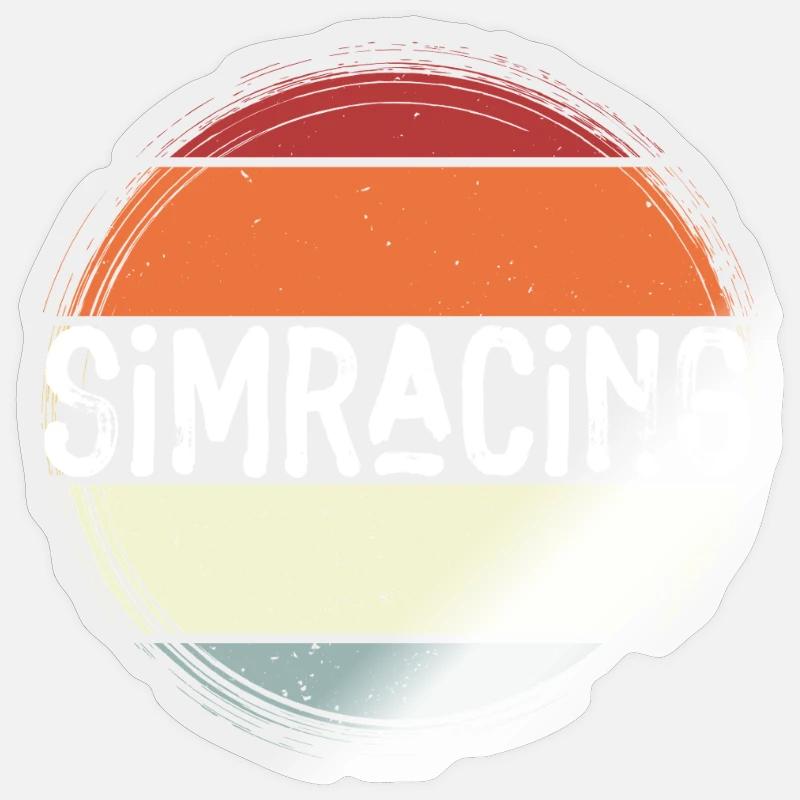 SimRacing Retro Circle Emblem - Sticker size S (10 x 10 cm) - transparent glossy