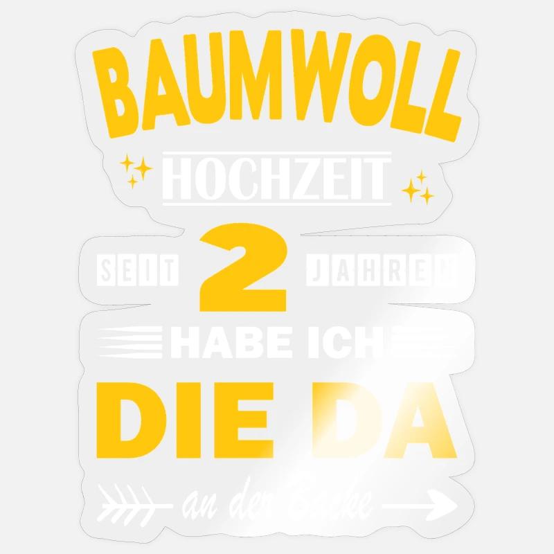 2. Hochzeitstag Ehemann Spruch 2 Jahr Ehe  - Sticker Größe S (10 x 10 cm) - Transparent glänzend