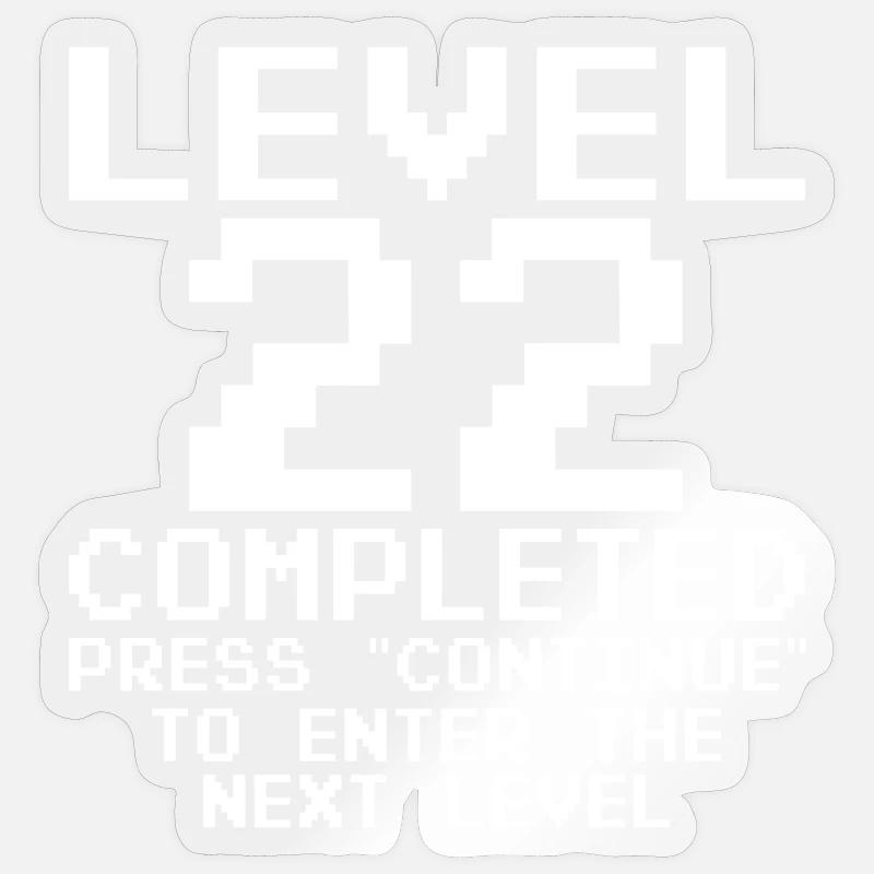 Niveau 22 Pixel Rétro terminé - Sticker taille S (10 x 10 cm) - brillant transparent