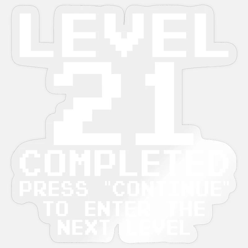 Level 21 Completed Pixel Quest Sticker size S (10 x 10 cm)