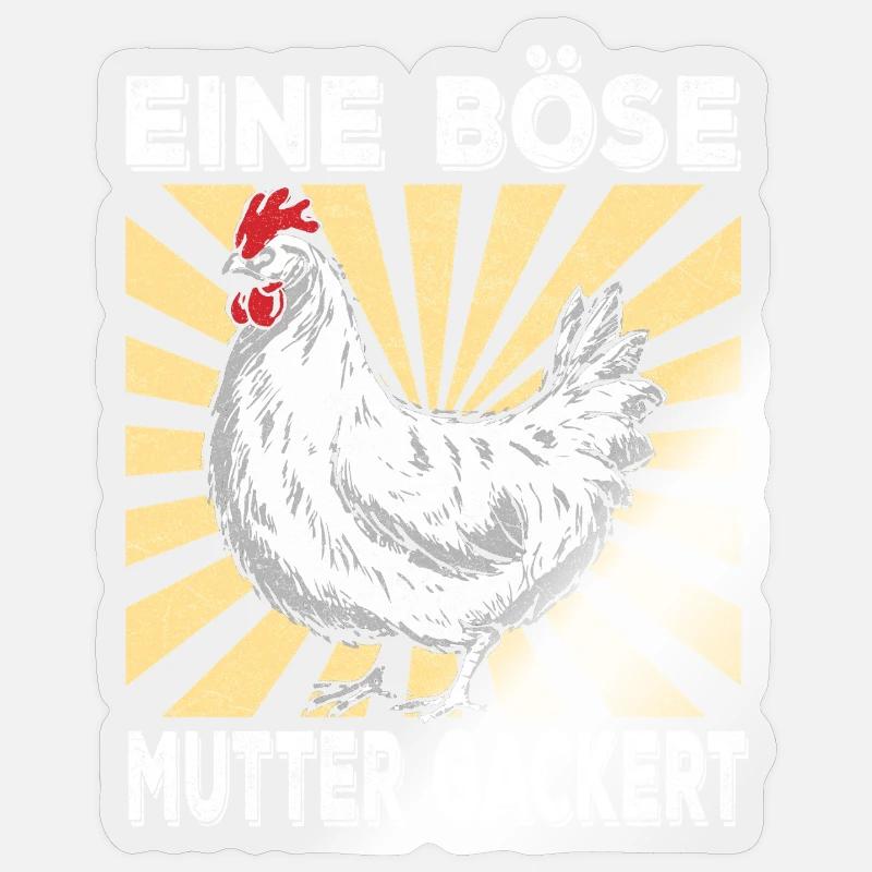 Eine Böse Mutter Gackert - Sticker Größe S (10 x 10 cm) - Transparent glänzend