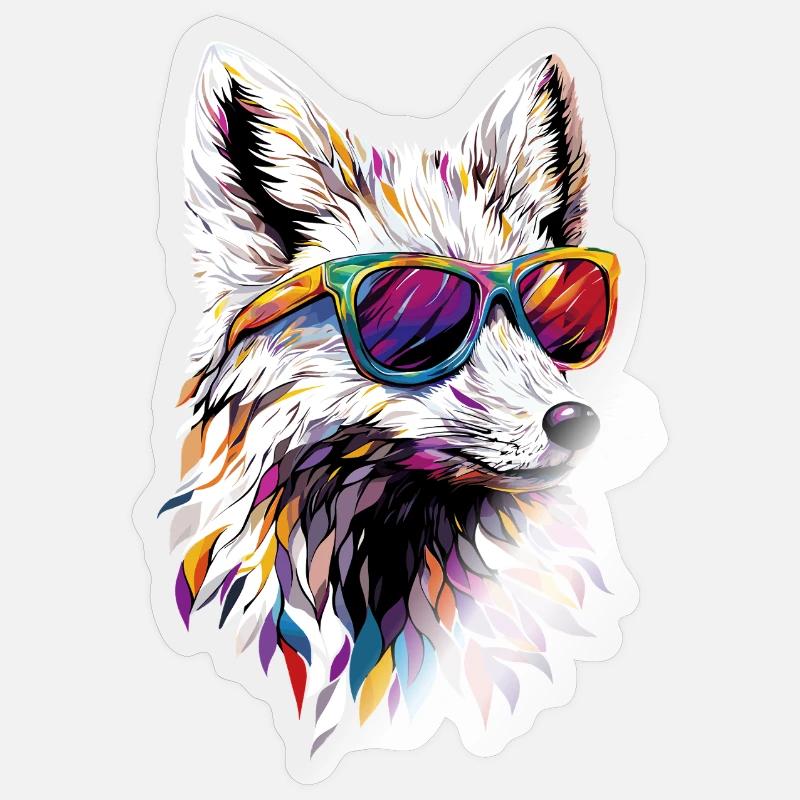 Polarfuchs Schneefuchs Eisfuchs Süßer Weißer Fuchs - Sticker Größe S (10 x 10 cm) - Transparent glänzend