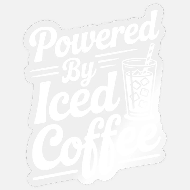 Angetrieben von Eiskaffee Sticker Größe S (10 x 10 cm)