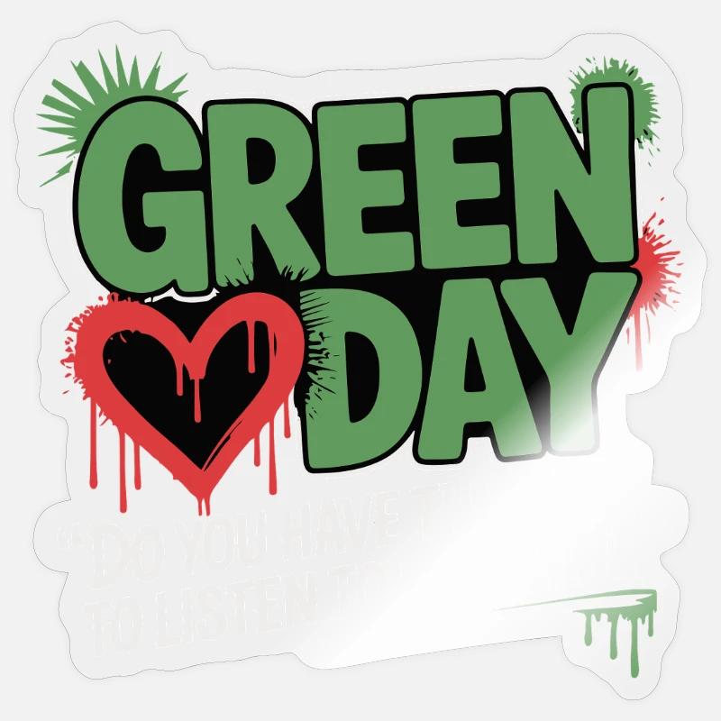Emerald Heart Splash Tee - Sticker size S (10 x 10 cm) - transparent glossy