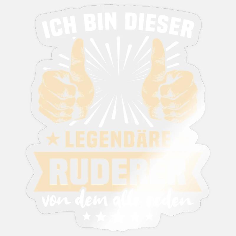 Ruderer Sprüche - Sticker Größe S (10 x 10 cm) - Transparent glänzend