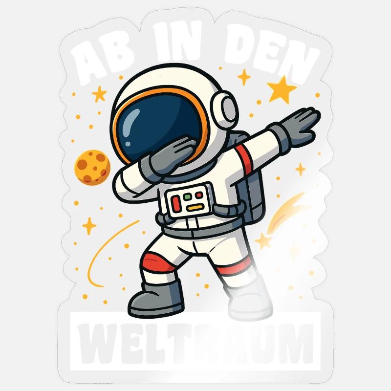 Astronauten Kinder - Sticker Größe S (10 x 10 cm) - Transparent glänzend