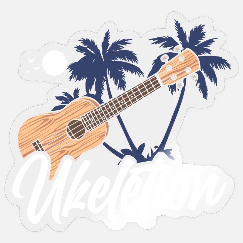 Hawaiian Ukulele Uke Ukelution - Sticker Größe S (10 x 10 cm) - Transparent glänzend