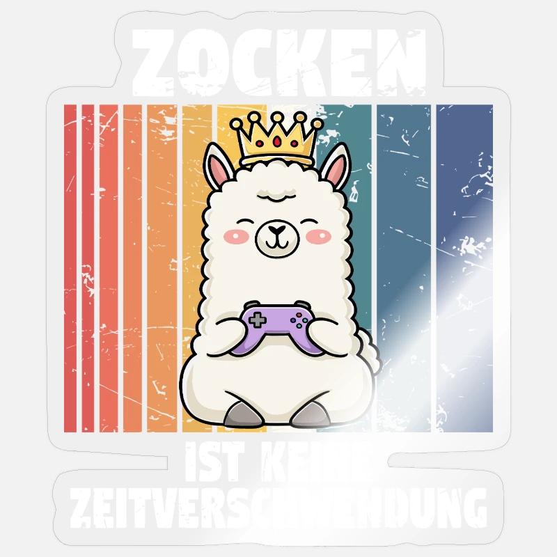 Lama zocken controller Sticker Größe S (10 x 10 cm)