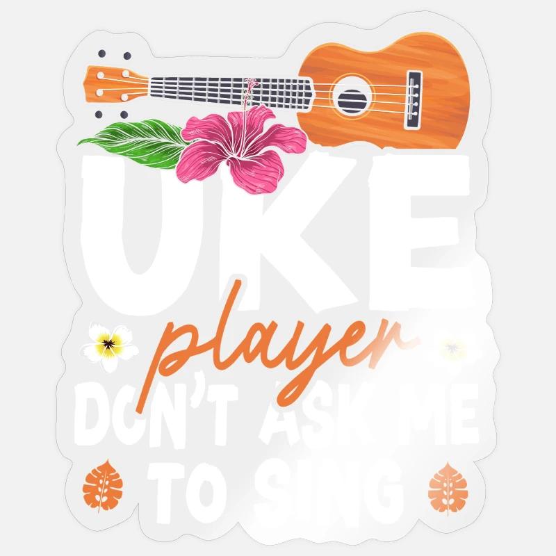 Hawaiian Ukulele Uke Uke Player - Sticker size S (10 x 10 cm) - transparent glossy