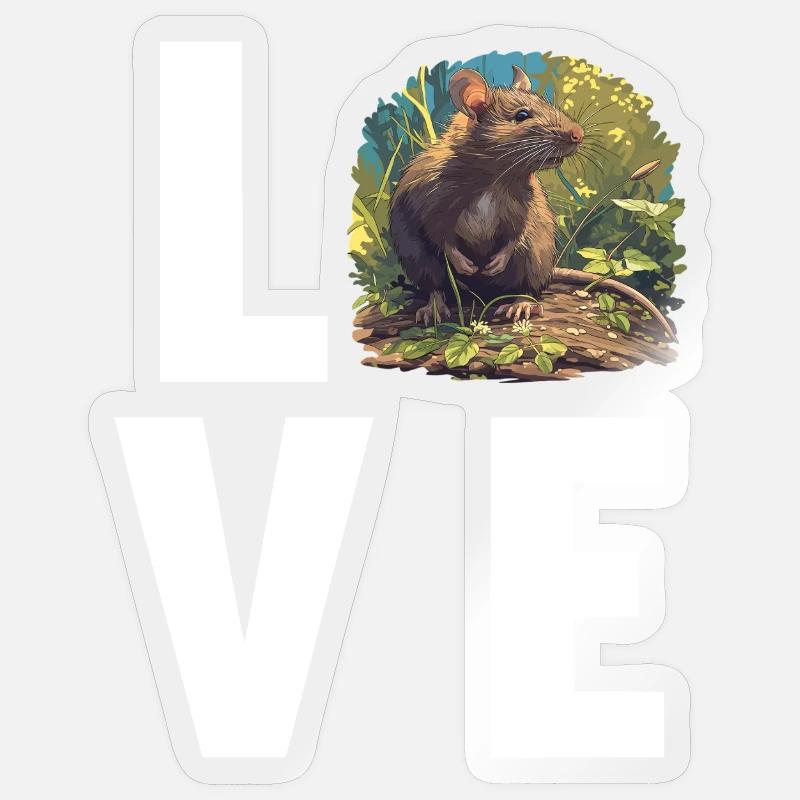 Rat Rat - Sticker taille S (10 x 10 cm) - brillant transparent