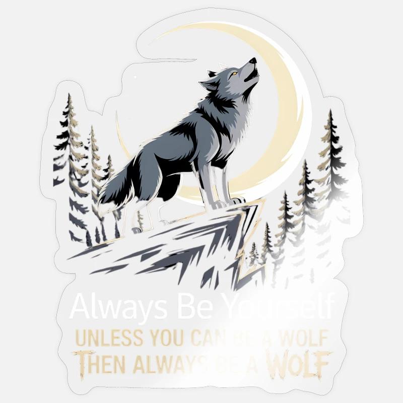 Sei immer du selbst, es sei denn, du kannst ein Wolf sein Sticker Größe S (10 x 10 cm)