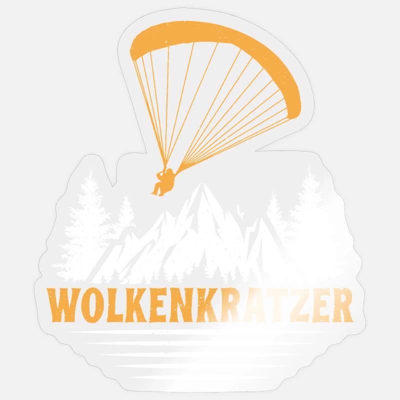 Paraglider SKYSCRAPER FUNNY - Sticker size S (10 x 10 cm) - transparent glossy