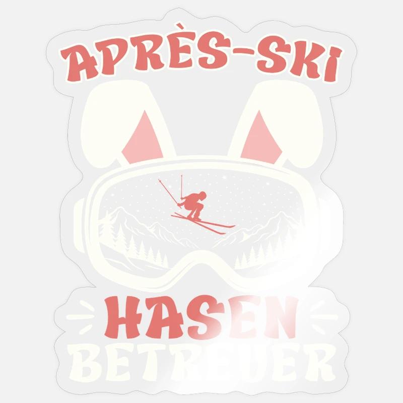 Après-ski RABBIT SUPERVISOR Fun - Sticker size S (10 x 10 cm) - transparent glossy
