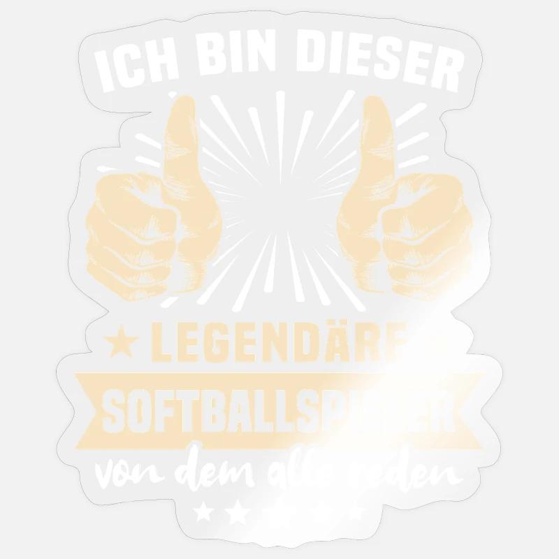 Softballspieler Sprüche - Sticker Größe S (10 x 10 cm) - Transparent glänzend