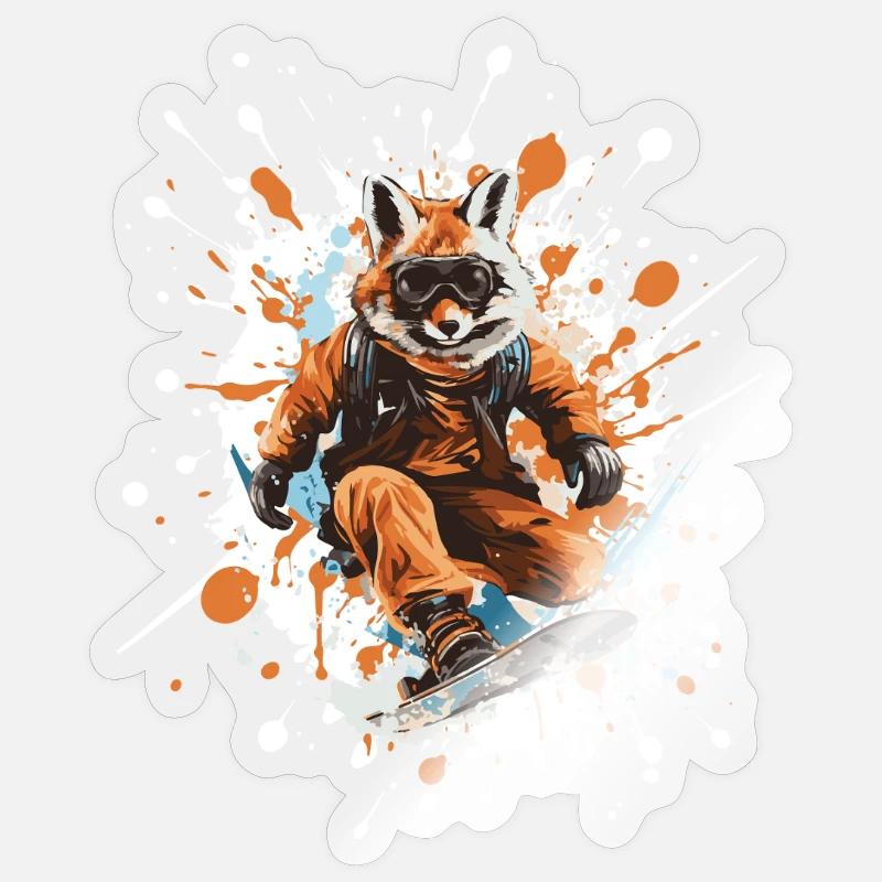 Fuchs Snowboard - Sticker size S (10 x 10 cm) - transparent glossy