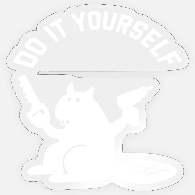 Rizinusbricolage, mach es selbst - Sticker Größe S (10 x 10 cm) - Transparent glänzend