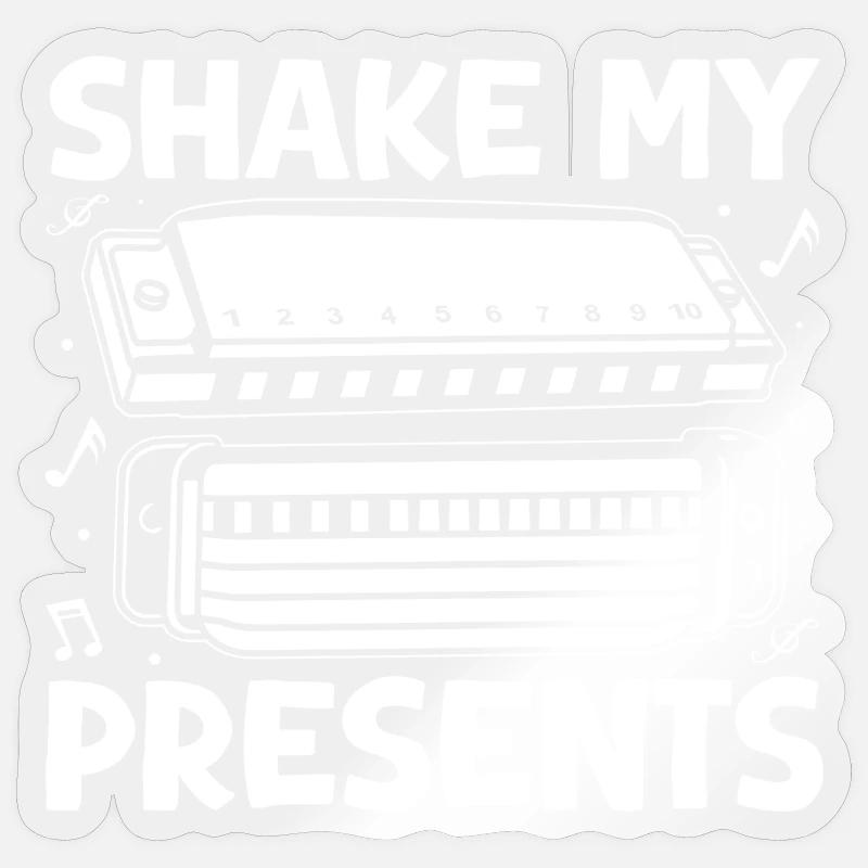 Harmonica Musican Shake My Presents Harmonica - Sticker Größe S (10 x 10 cm) - Transparent glänzend