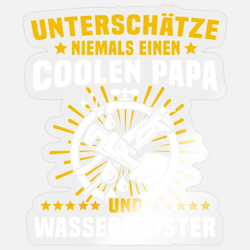 Dad Water Master - Sticker size S (10 x 10 cm) - transparent glossy