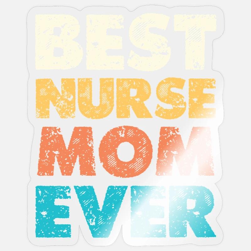 Beste Krankenschwester Mama - Sticker Größe S (10 x 10 cm) - Transparent glänzend