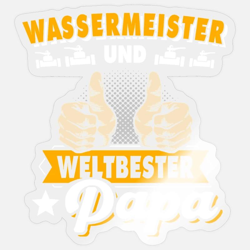 Dad Water Master - Sticker size S (10 x 10 cm) - transparent glossy