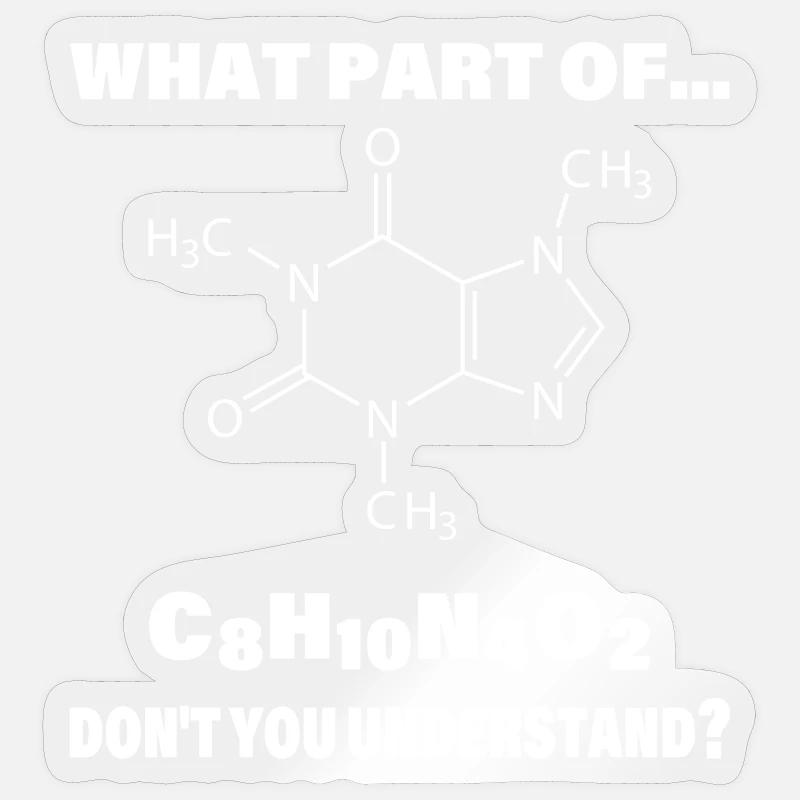 Caffeine Molecule Meme : Tu comprends ? Sticker taille S (10 x 10 cm)