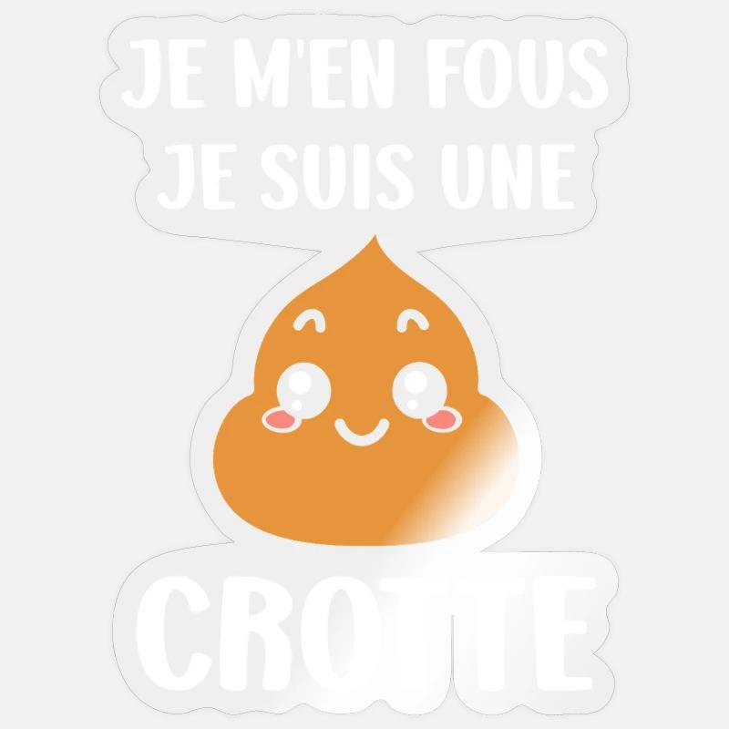 crotte - Sticker taille S (10 x 10 cm) - brillant transparent