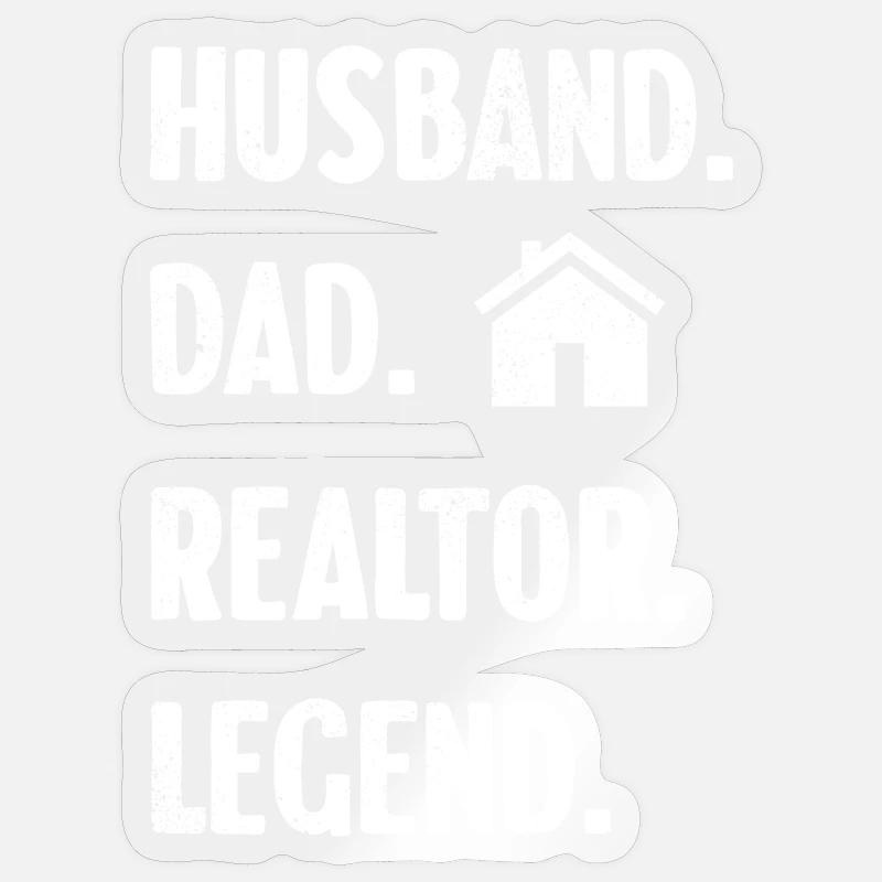 Ehemann Vater Makler Legende - Sticker Größe S (10 x 10 cm) - Transparent glänzend