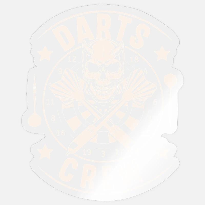 fléchettes - Sticker taille S (10 x 10 cm) - brillant transparent