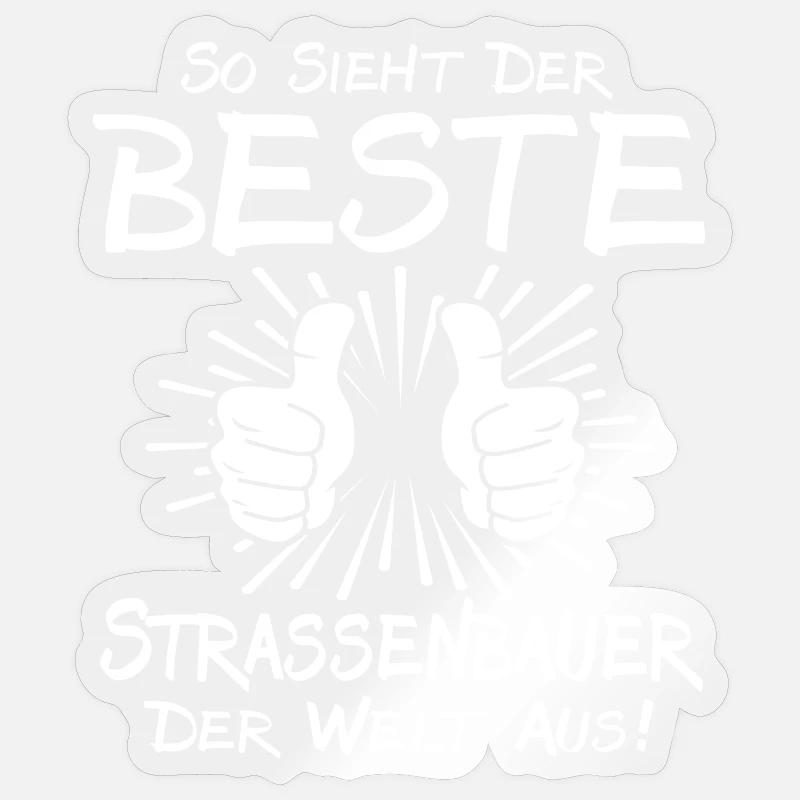 Best road builder - Sticker size S (10 x 10 cm) - transparent glossy