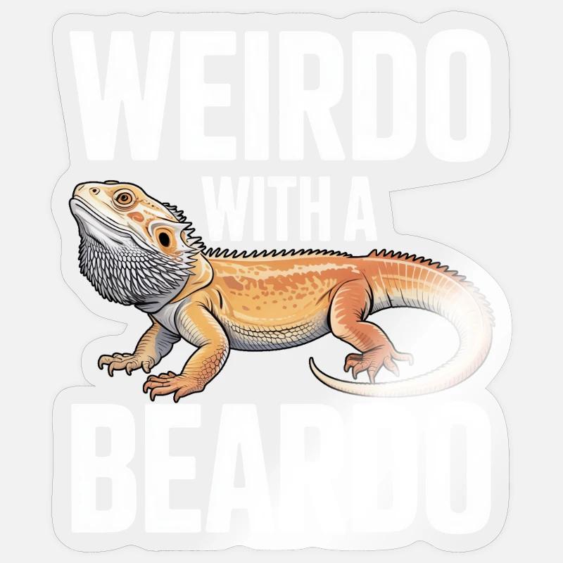 Weirdo mit Bartkind - Sticker Größe S (10 x 10 cm) - Transparent glänzend