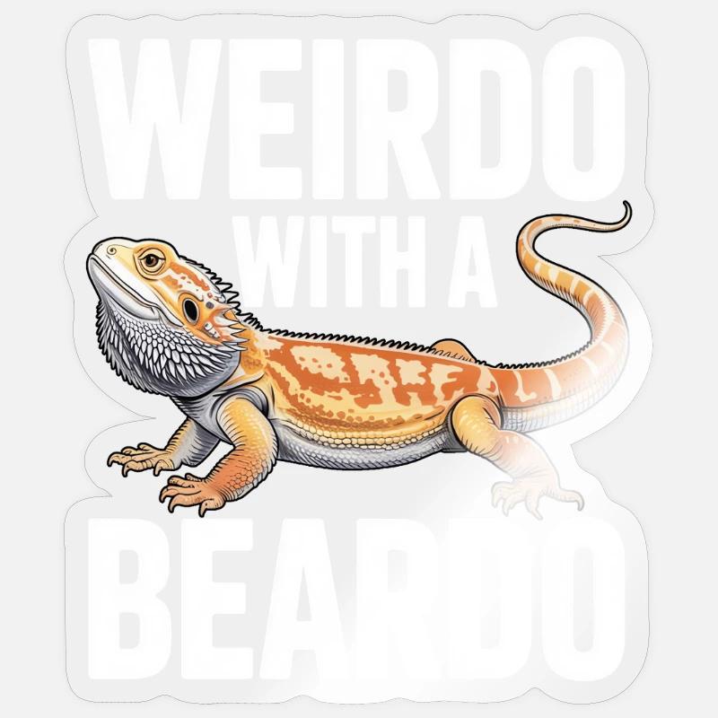Un Drôle avec un Beardo - Sticker taille S (10 x 10 cm) - brillant transparent