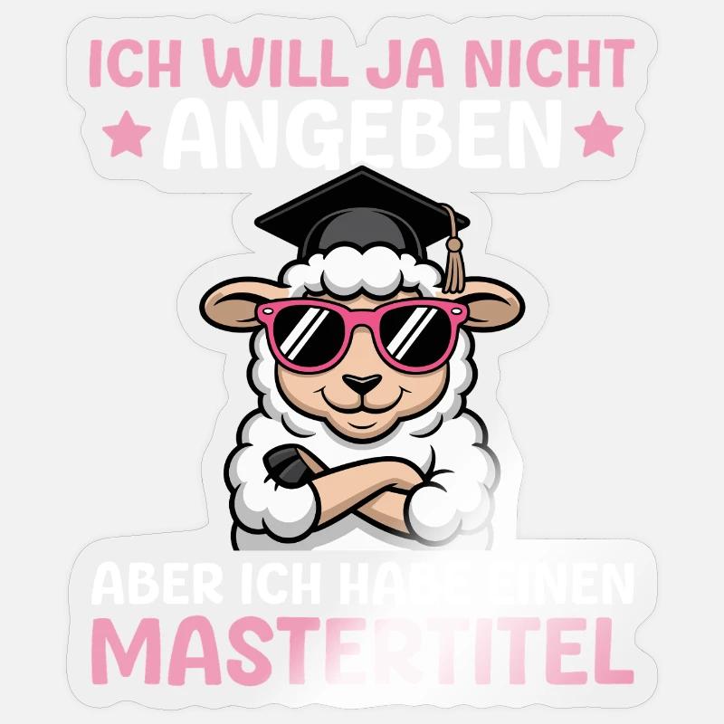 Masterprüfung bestanden Studentin Master Abschluss Sticker Größe S (10 x 10 cm)