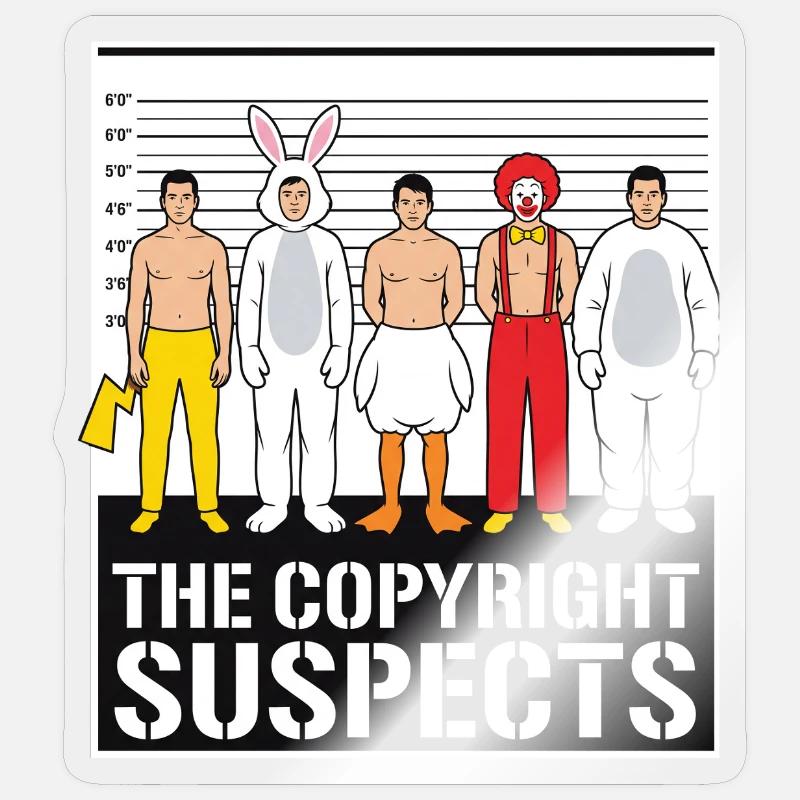 the copyright suspects - Sticker size S (10 x 10 cm) - transparent glossy