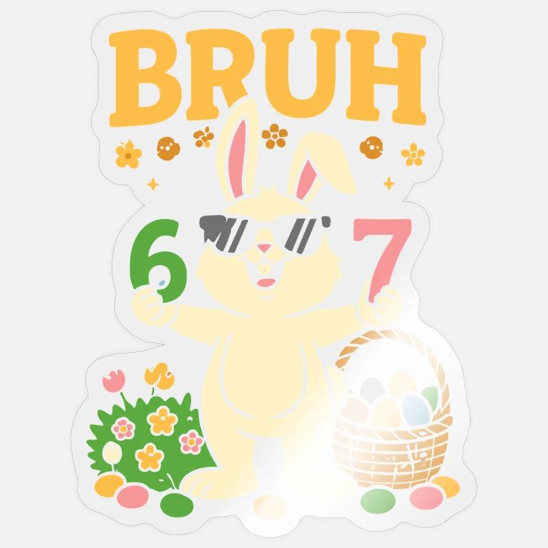 Mec, Cool Easter Bunny 67 ans Sticker taille S (10 x 10 cm)