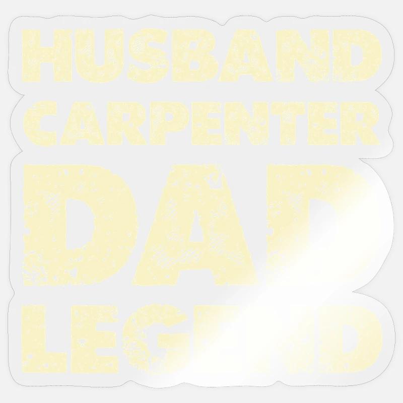 Husband Dad Legend Carpenter - Sticker Größe S (10 x 10 cm) - Transparent glänzend